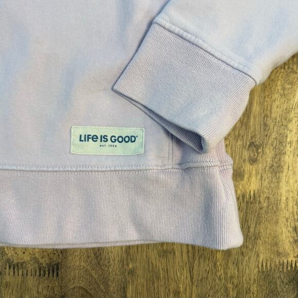 Life Is Good Women’s Simply True Embroidered Pullover Sweatshirt Purple Sz Small - Picture 8 of 10